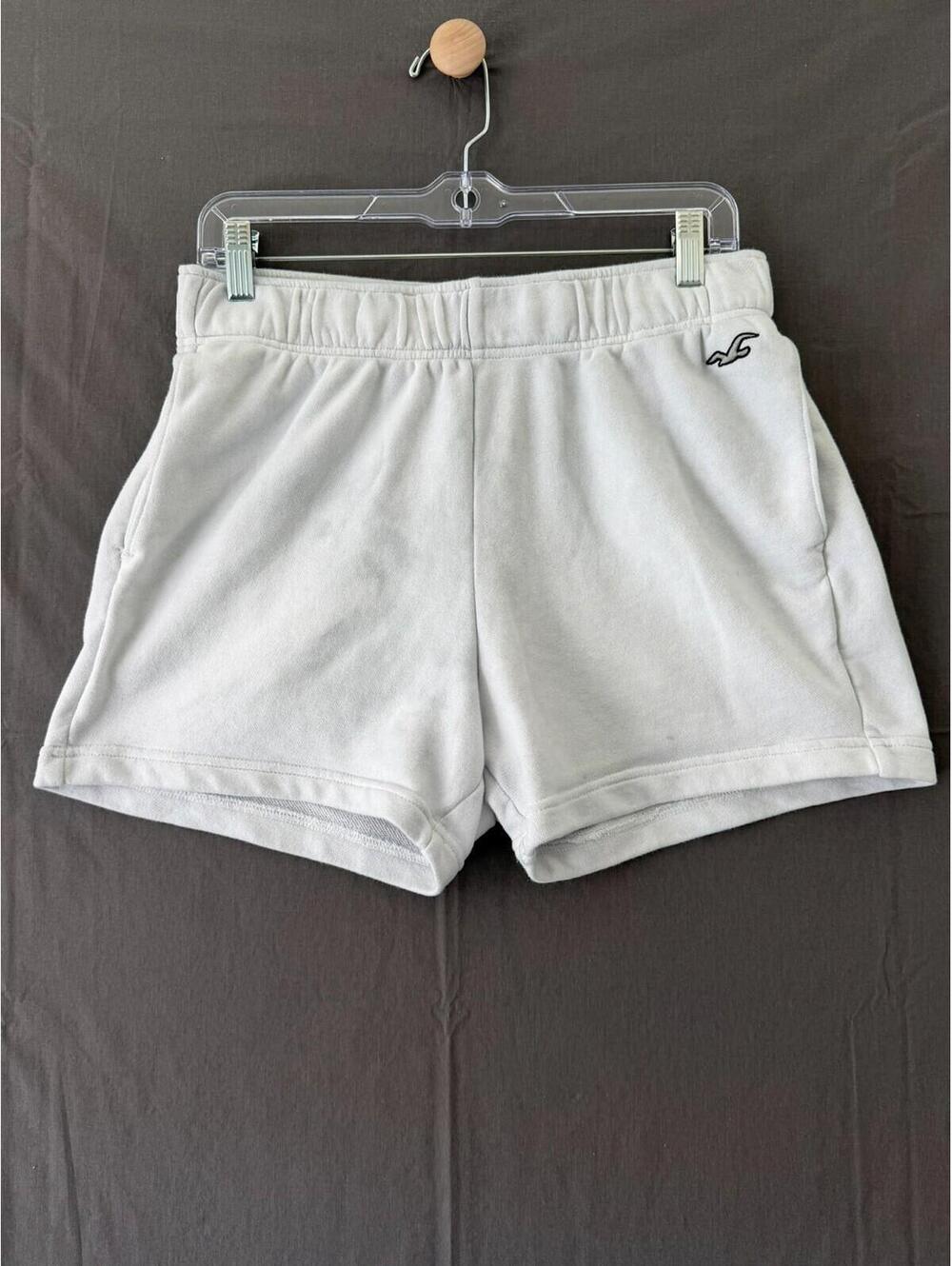 Hollister Women’s Soft Knit Shorts Small Gray Elastic Waist Logo-fair
